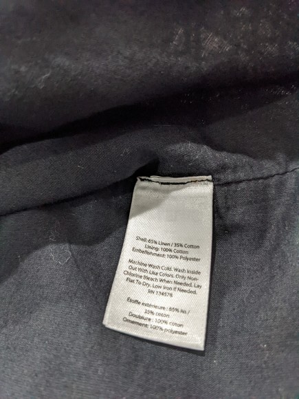 Vineyard Vines Black Embroidered Linen Blend Dress Size 4 - Picture 4 of 6